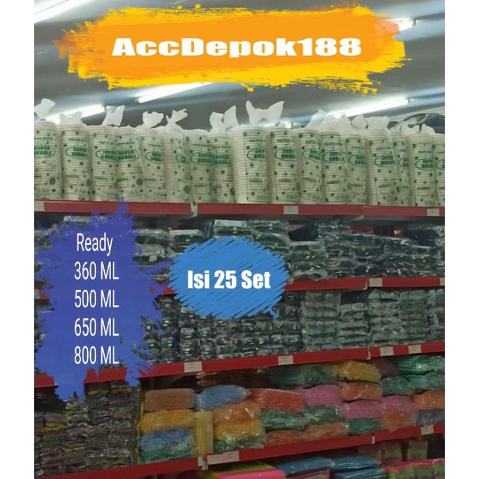Paper Bowl 650ml  / Rice Bowl 650ml / 650 / Mangkok Kertas + LID + INER / SEKAT 2 (ISI 25 Pcs) MEREK SUPER BUBBLE