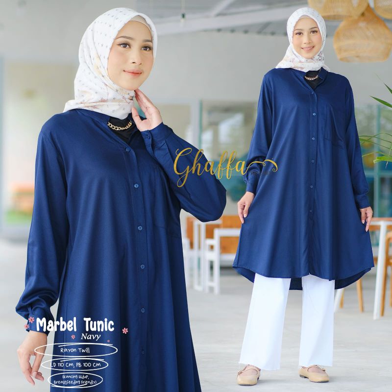 MARBEL TUNIK BY GHAFFA THE LABEL / TUNIK POLOS MUSLIMAH / Atasan wanita polos modern rekomended