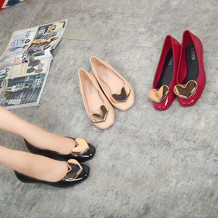 Minipetite SD2217 Sepatu Flat Jelly Sepatu Flatshoes Jelly Wanita Import Flat Shoes Teplek Love Jeli flatshoes Fashion size 35-40