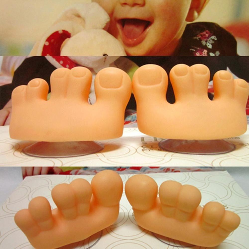 Solighter 1/2pcs Toes Suction Holder Lucu Dengan Sucke Home Dengan Suction Cup Toe Bentuk Kaki Holder