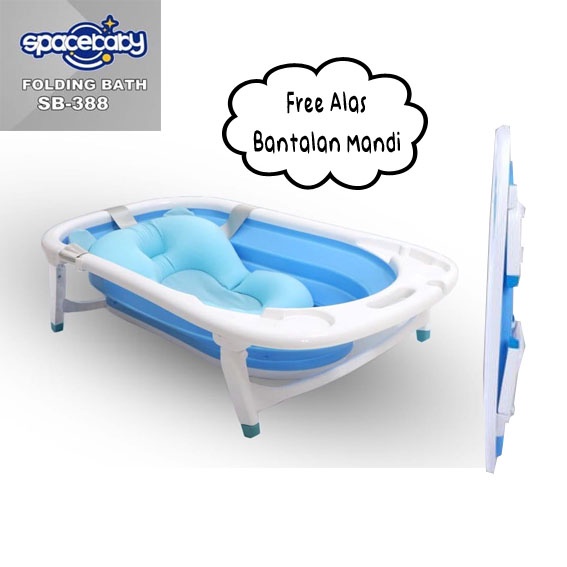 Folding Baby BAK MANDI BAYI LIPAT+  BANTALAN ALAS MANDI SPACEBABY SB388