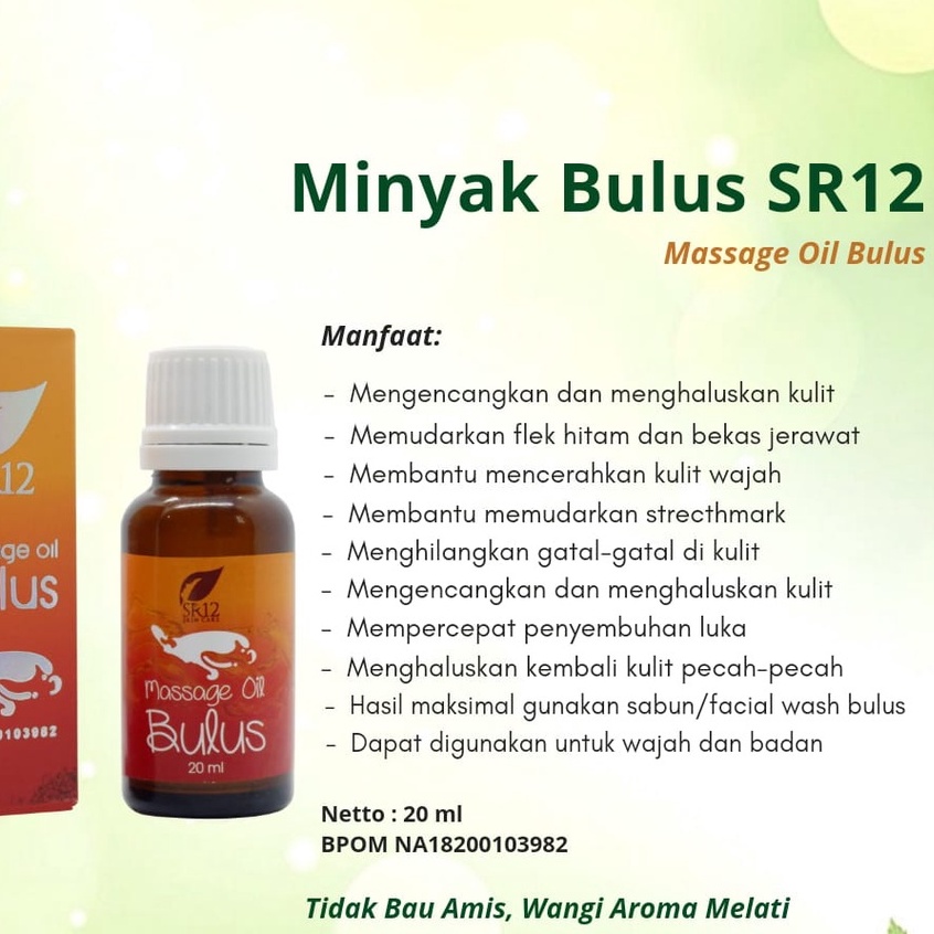 Minyak Bulus SR12 Original Massage Oil Bulus Murni Obat Gatal Kulit BPOM SR12 Pengencang Payudara Treatment Kulit Wajah Dan Tubuh