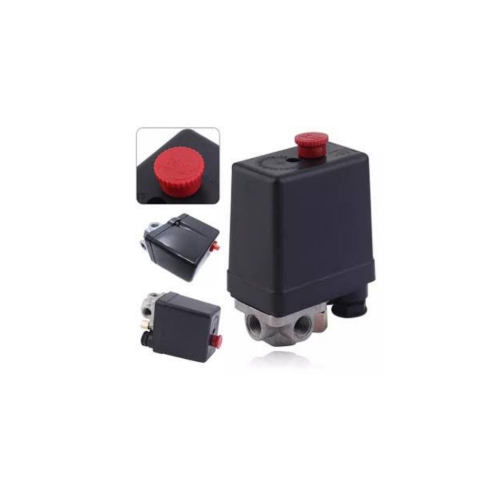 Otomatis Kompresor Angin 4 Cabang Lubang Way Automatic Pressure Switch Compressor Drat 1/4&quot; BISA COD