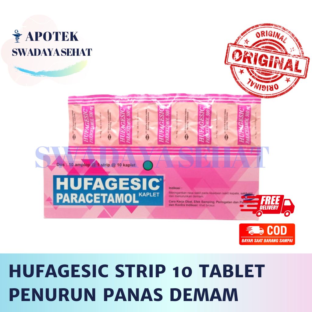 HUFAGESIC STRIP 10 TABLET - Penurun Panas Demam Paracetamol PCT parasetamol Hufagesik