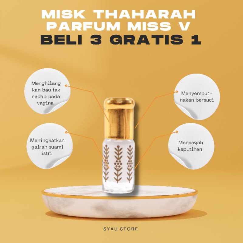 Misk Thaharah Original Parfum Miss V Miss Tahara Intimate Parfume Musk Thaharah 100 % Tanpa Campuran