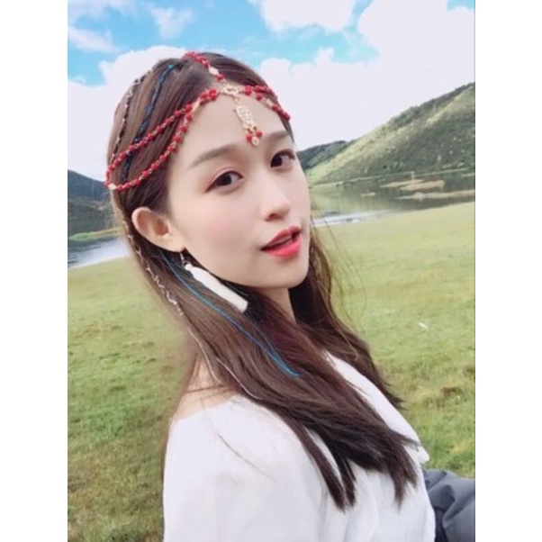 BIN-05 aksesoris dahi rambut bandana wanita headpiece bindi