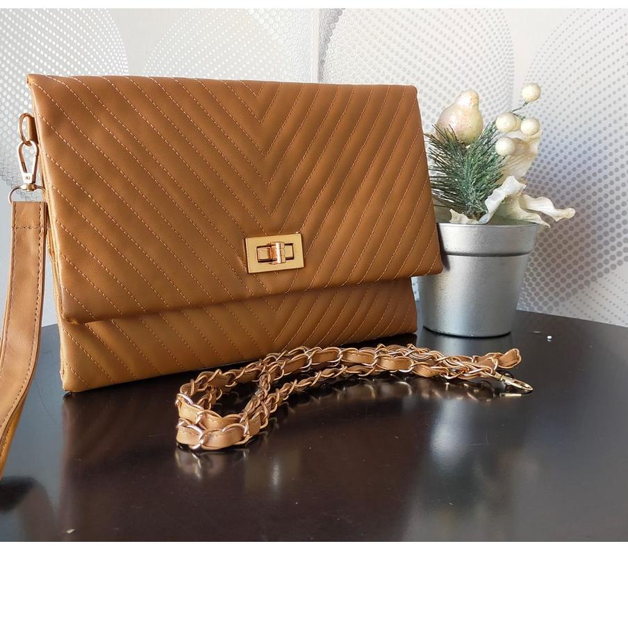 Baru  TAS  WANITA CLUTCH chevron handbag wanita CHEVRON YSL IMPORT BATAM .. ..