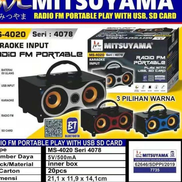 Terbaru Speaker Aktif Bluetooth / Blutut Mitsuyama MS-4078 Extra Bass