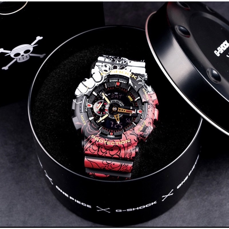 Asli Jam Tangan Pria G-SHOCK X ONE PIECE ANIME CASIO FULL SET PROMO  GA-110 LAMPU OTOMATIS