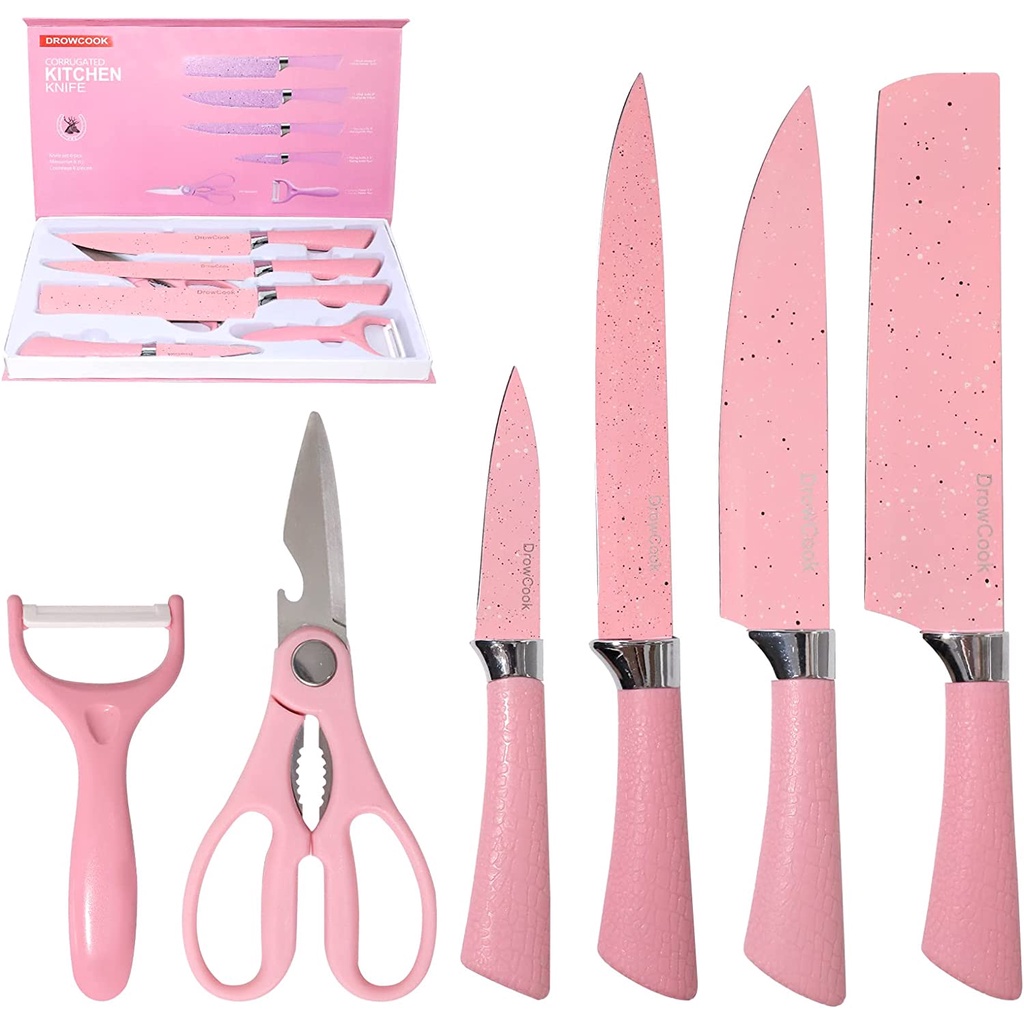 Premium Pisau Set Pink/Pisau Pink Murah/Knive Set Pisau Dapur Steincookware DEBM/Stein Steincookware