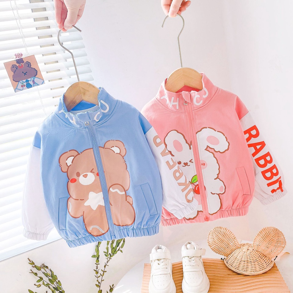 JC24 NEW Jaket bayi dan anak motif cartoon animal kualitas premium