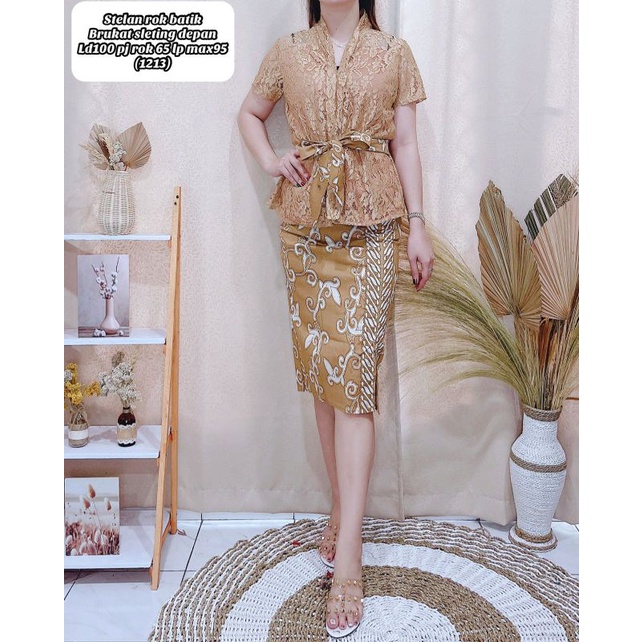 setelan rok model atasan kebaya brukat viral
