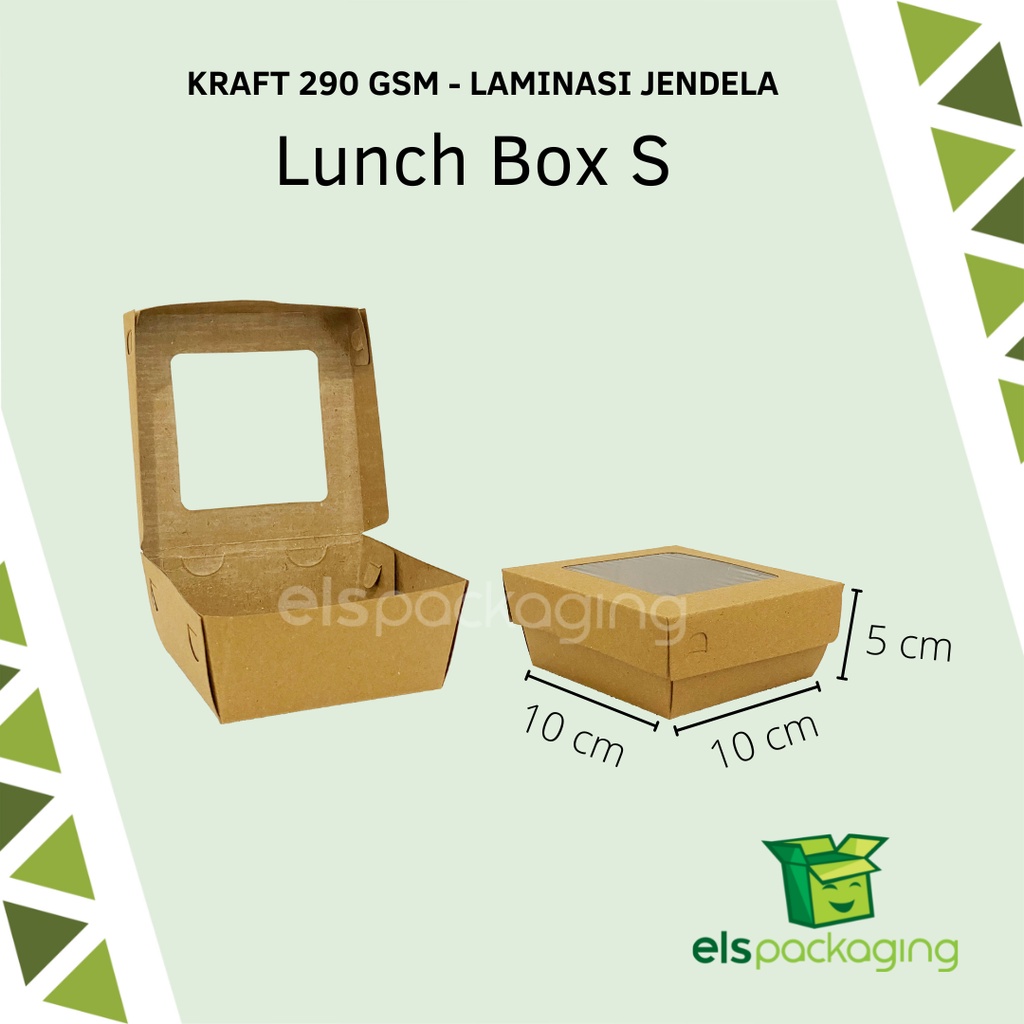 

Lunch Box S Jendela Lunch Box Kraft Lunch Box Laminasi Serba guna Dus dimsum Bakpau Kentang Mochi 10x10x5