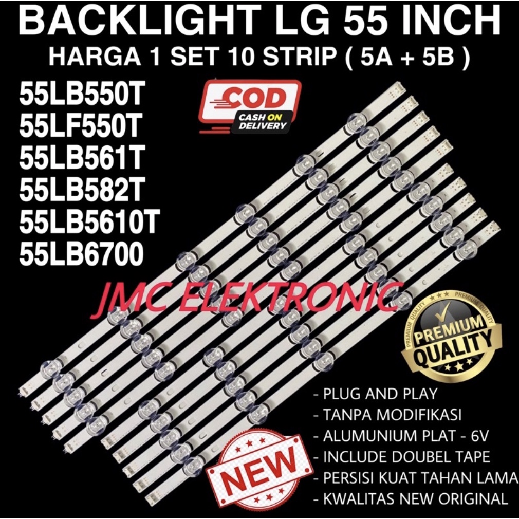 BACKLIGHT TV LED LG 55 INC 55LB550T 55LF550T 55LB561T 55LB582T 55LB5610T 55LB6700 55LB550 55LF550 55LB561 55LB582 55LB5610 LAMPU BL 55 IN