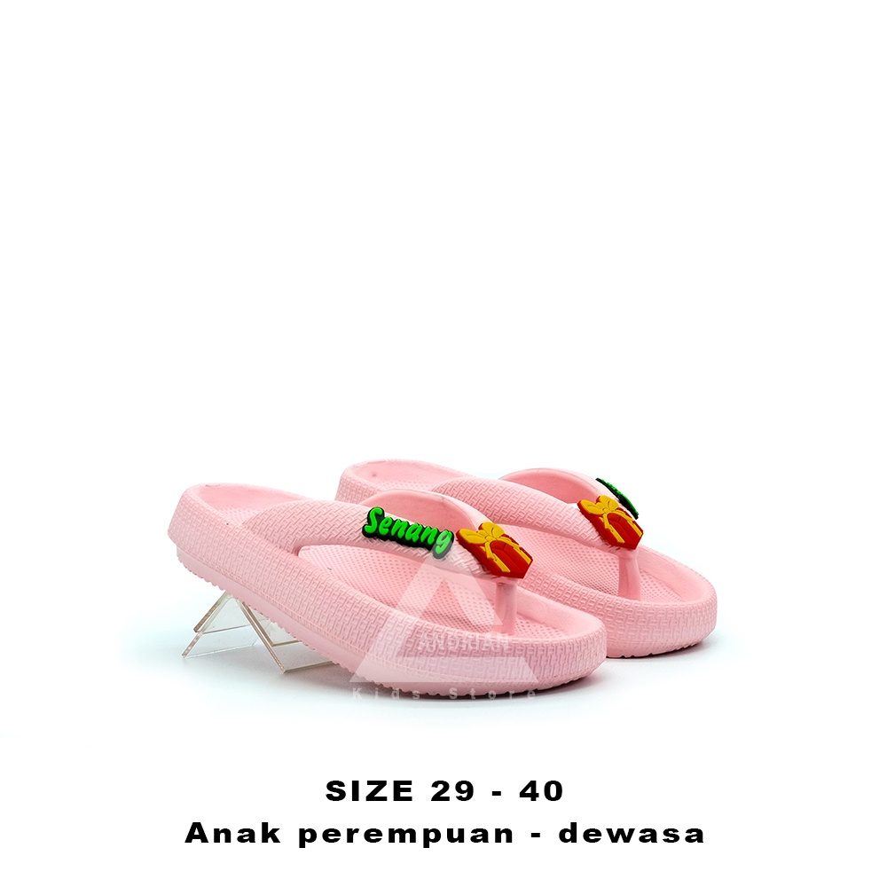 Andrian - Sandal anak perempuan - remaja dewasa Model jepit kekinian berkarakter pita NEW