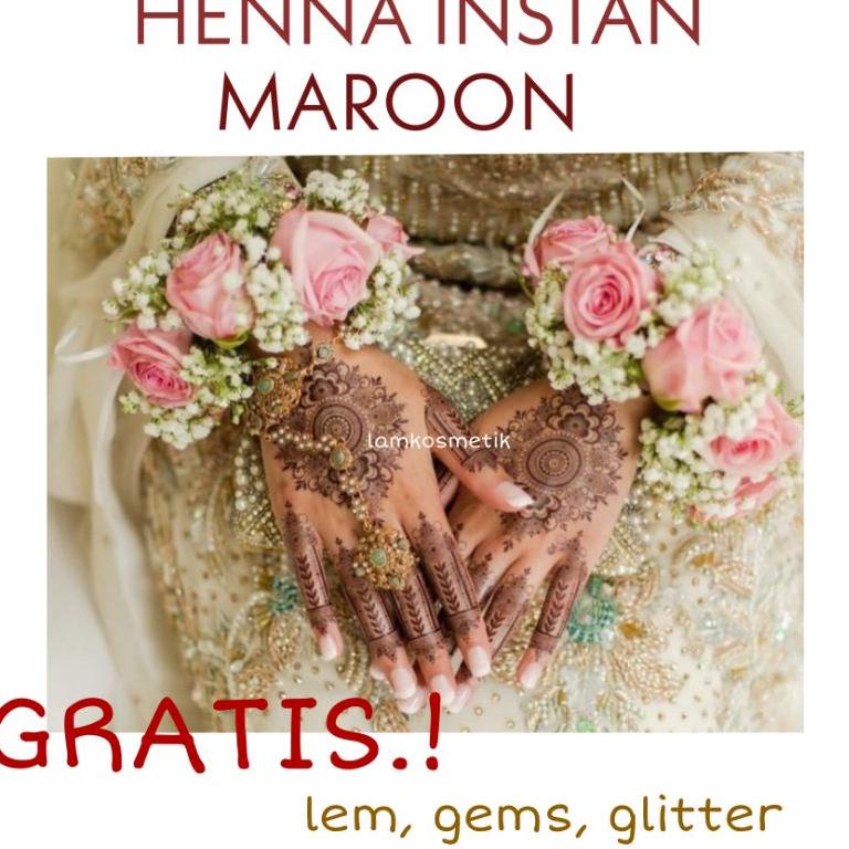 ⇸ HENNA INSTAN MERAH / HENNA INSTAN MAROON / henna wedding / henna murah .,.,