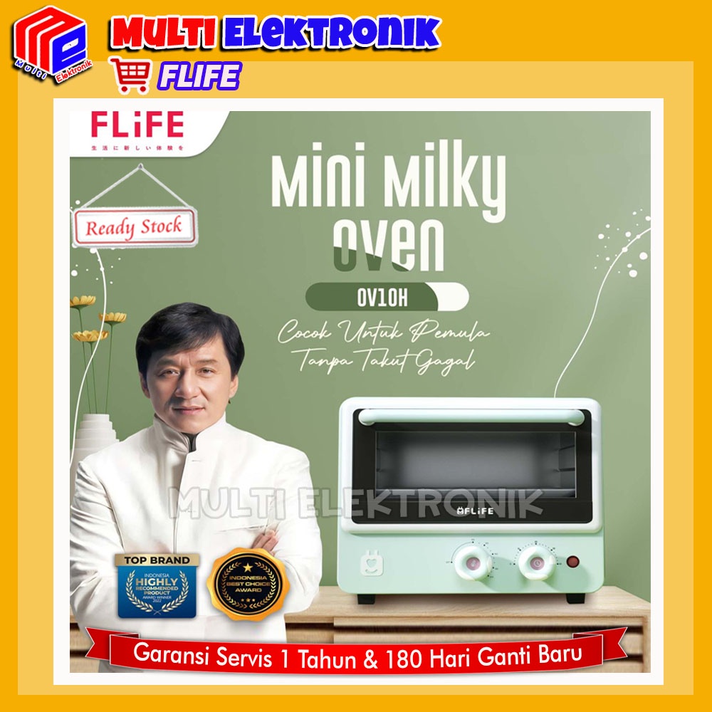 FLIFE Oven Listrik Mini Milky OV10H Kapasitas 10 Liter Garansi Resmi