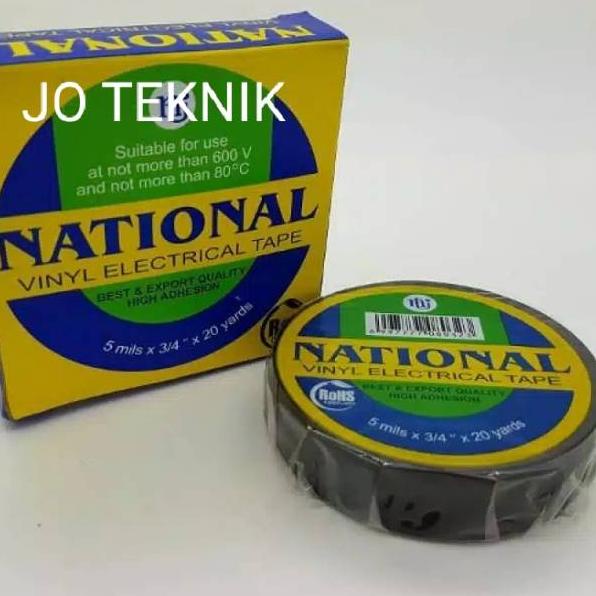 

☪ ISOLASI LISTRIK NATIONAL HITAM / VINYL ELECTRICAL TAPE. ㅱ