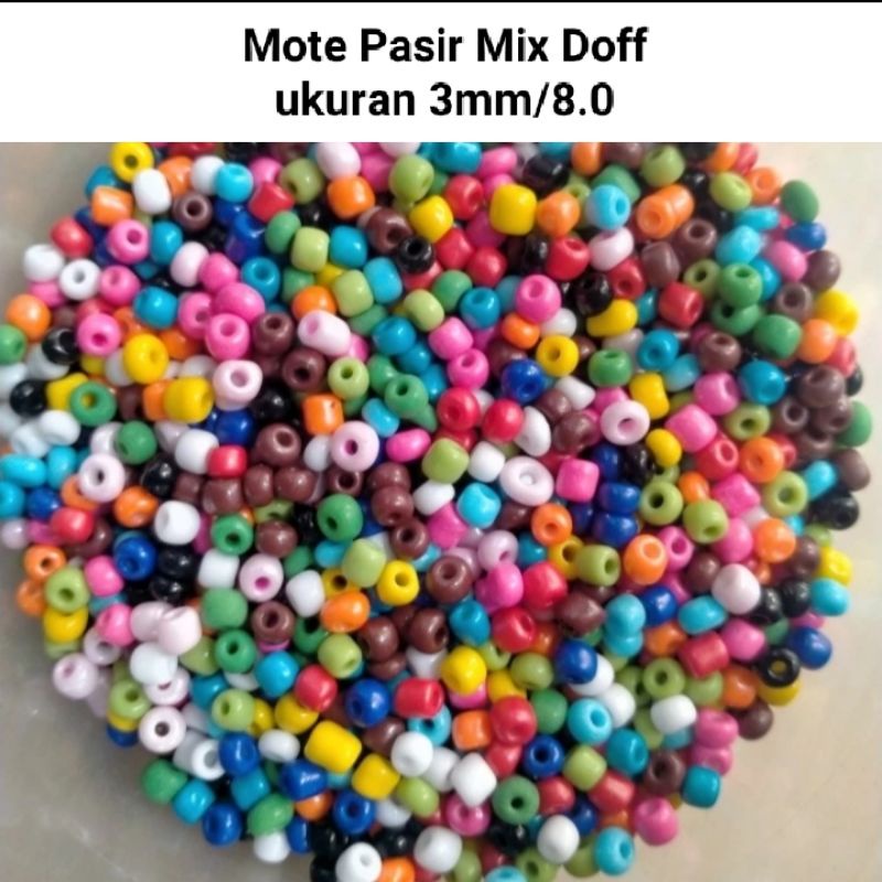 Manik Mote  Payet Pasir Doff Mix Ukuran 3mm/8.0 - 10gram