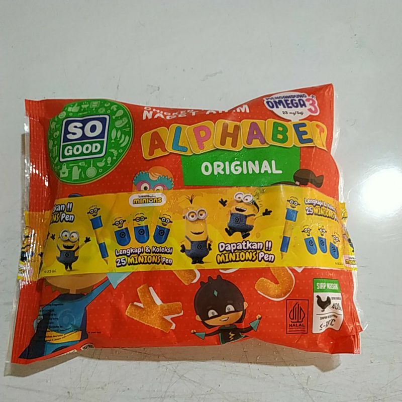 so good chicken naget alphabet 400gr hadiah minions pen