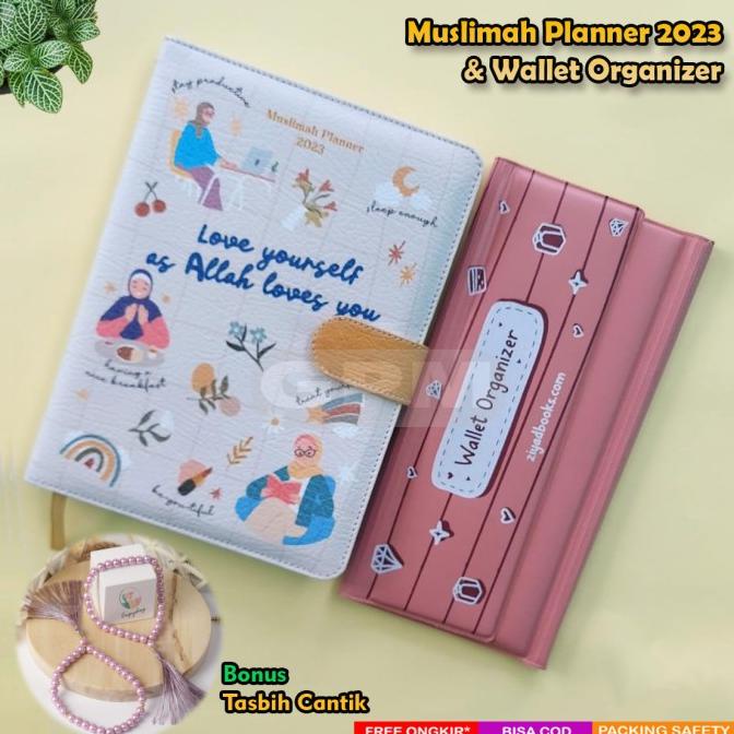 

BUKU AGENDA MUSLIMAH PLANNER 2023 + WALLET ORGANIZER + TASBIH CANTIK