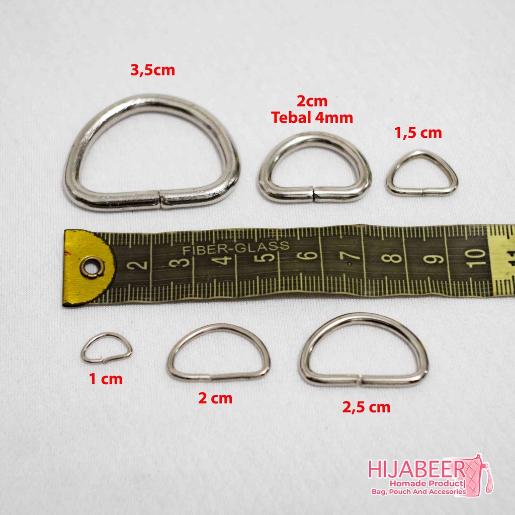 Ring D Nikel 2 cm - Aksesoris Strap Tas /20pcs