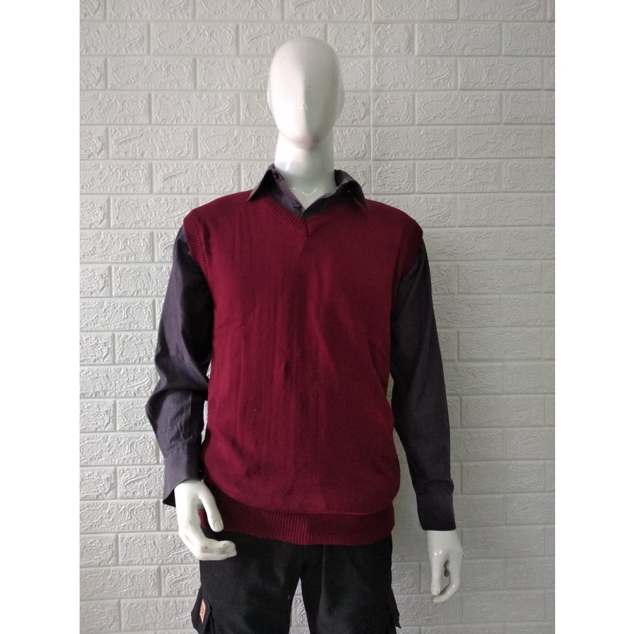 MR Rompi / Vest rajut dewasa Hitam, Maroon, Navy, Abu, Coklat