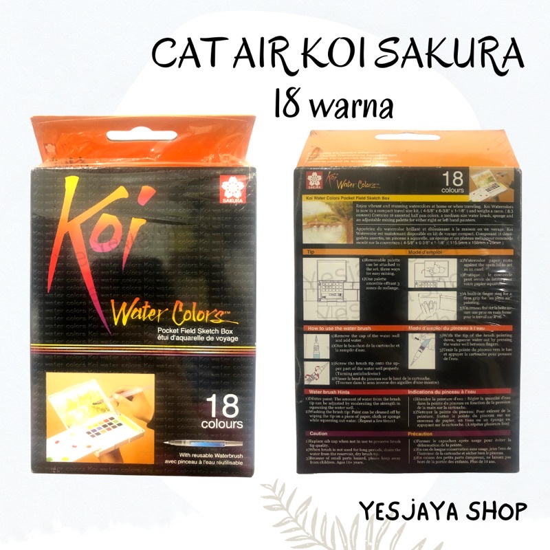 

{1 pc} KOI Sakura Water Colors isi 18 warna / SAKURA Koi Watercolor 18 warna