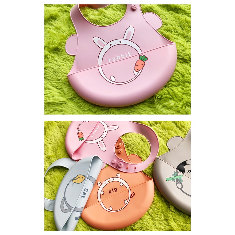 MOGYMOGY Slabber Silikon Celemek Makan Bayi Baby BIB Slabber Full Silikon