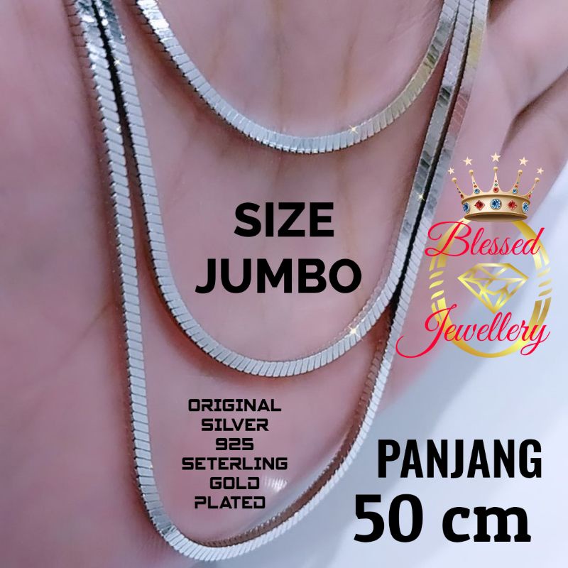 KALUNG PERAK ASLI 925 LAPIS EMAS MODEL CASSANDRA SIZE JUMBO