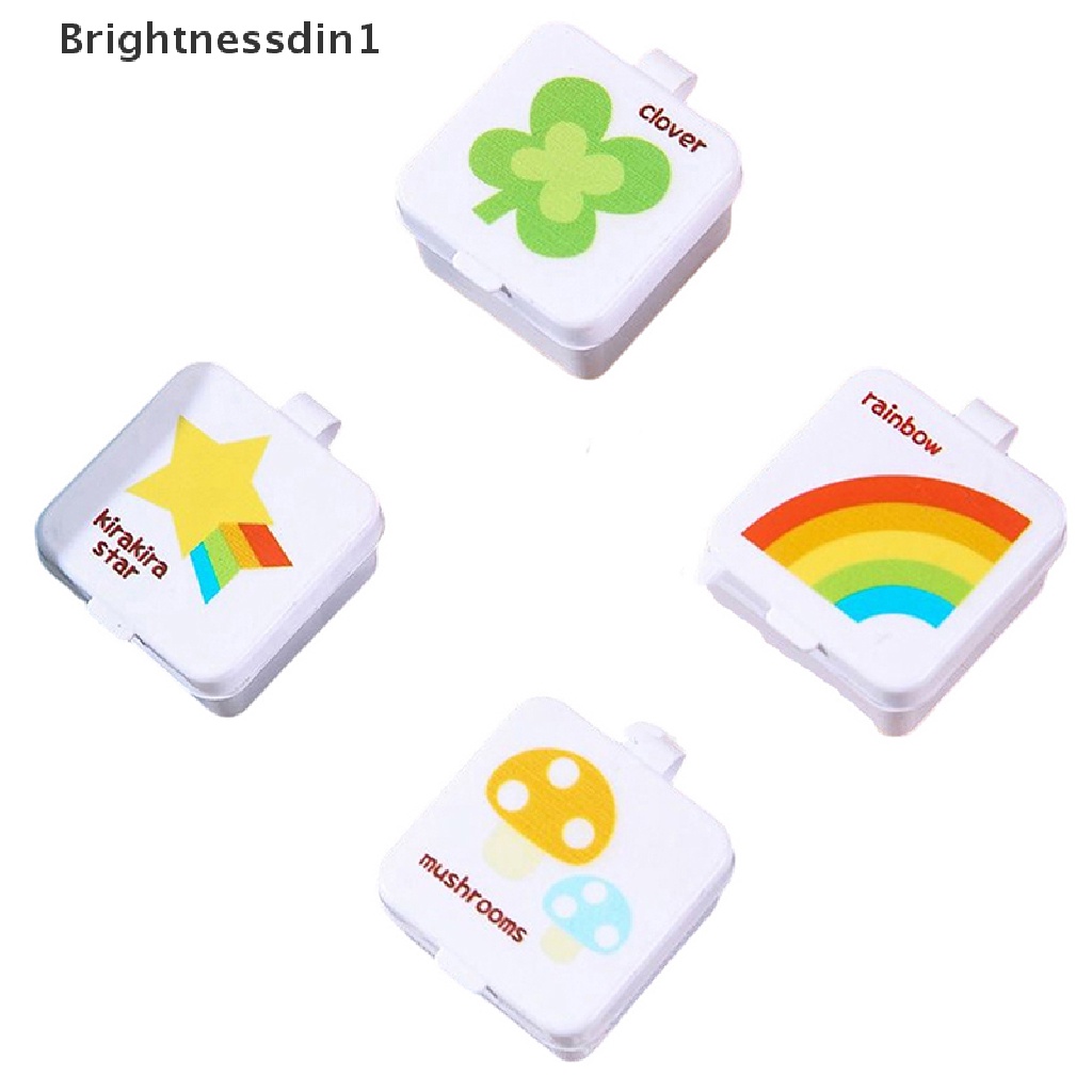 [Brightnessdin1] 1/4pcs Botol Saus Mini Persegi Portable Bento Sub-Botol Kotak Saus Plastik Butik