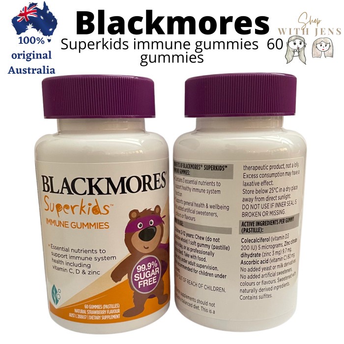 Blackmores Australia Superkids Immune Gummies isi 60 gummies