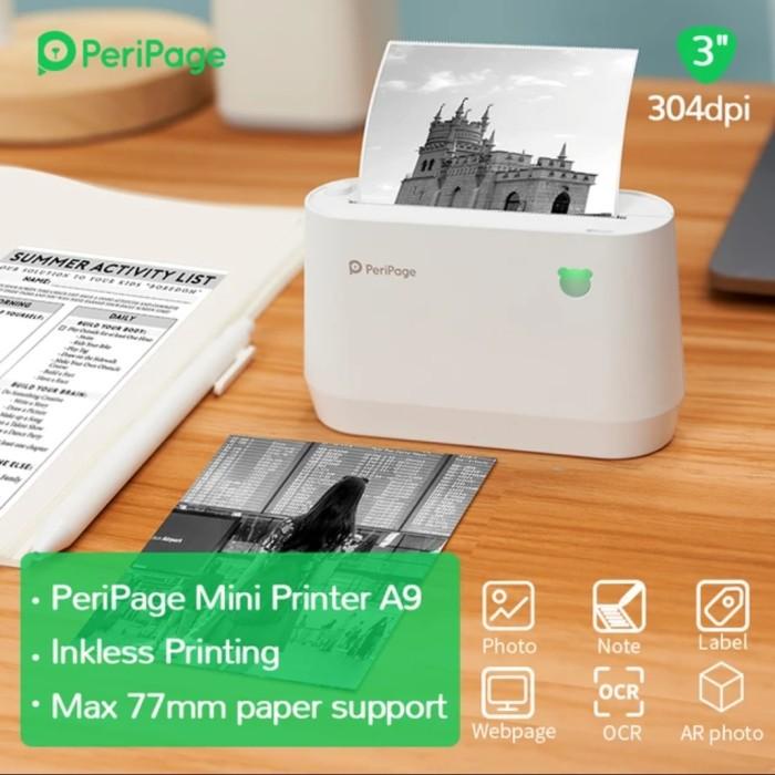 PRINTER PERIPAGE A9S 304 dpi Portable Thermal Pocket Photo 77mm &58 mm