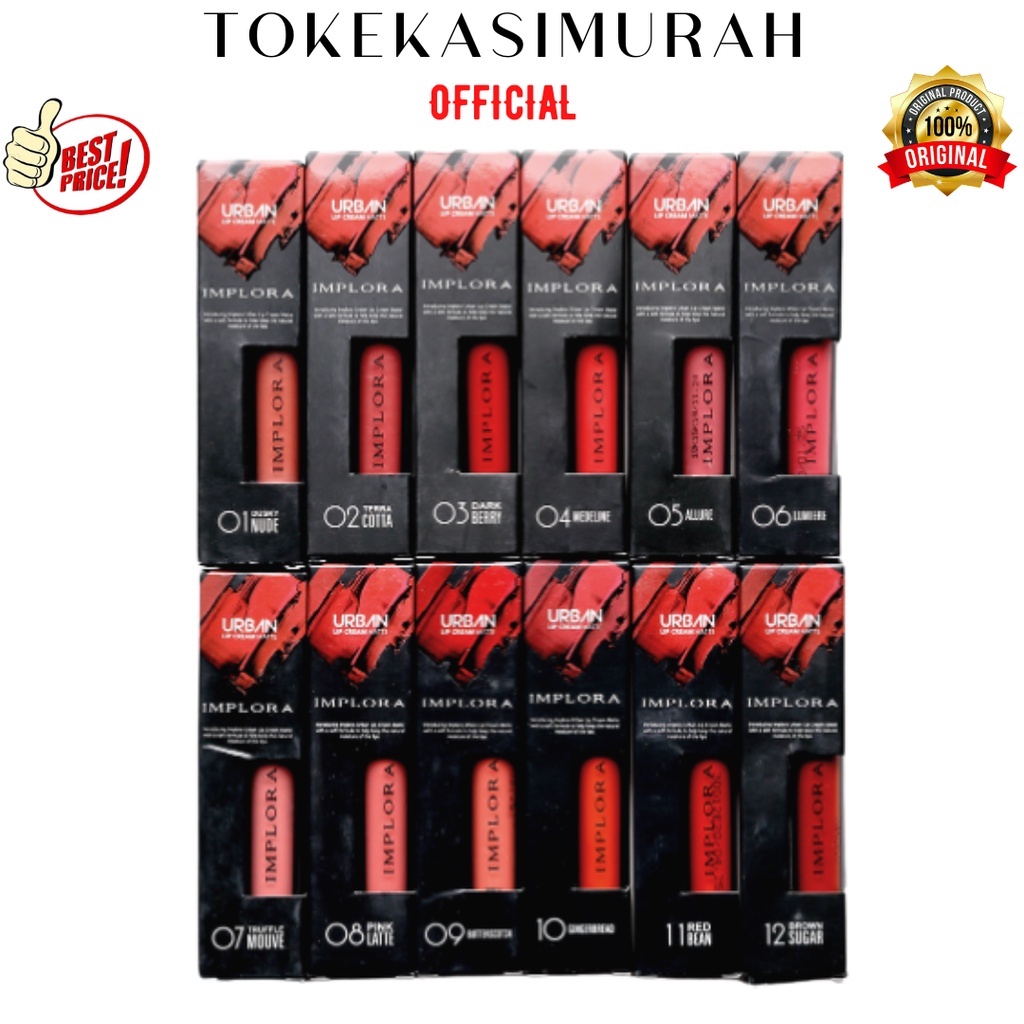 Lip Cream Implora Lip Cream Matte Tahan Lama Lembut Di Bibir Tidak Pecah Di Bibir Waterproof Semua N