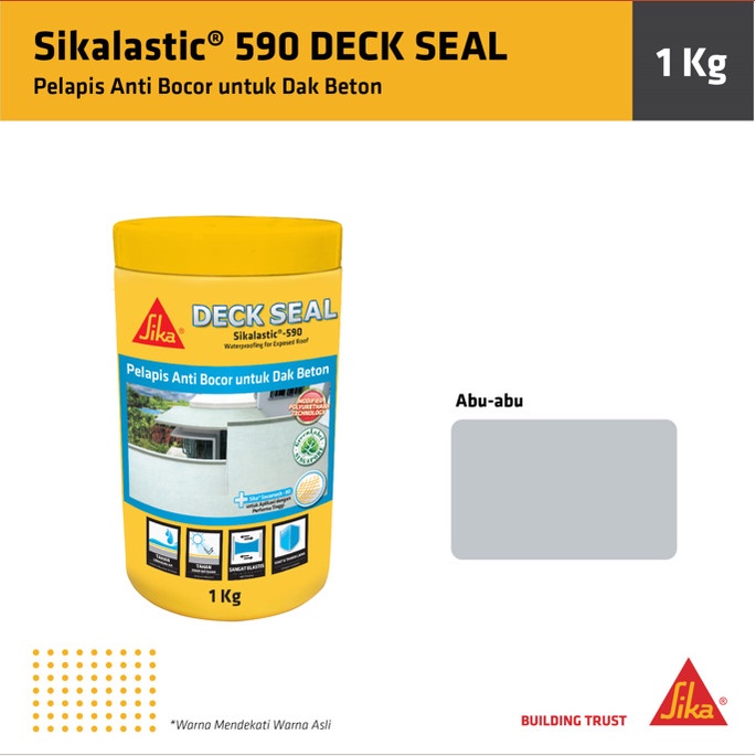 Sika - Deck Seal Sikalastic 590 Waterproofing Pelapis Anti Bocor Atap &amp; Dak Beton 1Kg