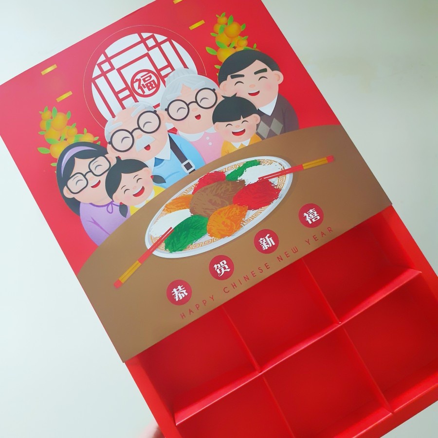 

Dus Eggtart Imlek sekat 9 Hampers kotak kue Sincia Cake box imlek Gift box chinese new year Fruit Pie Dus Pie imlek