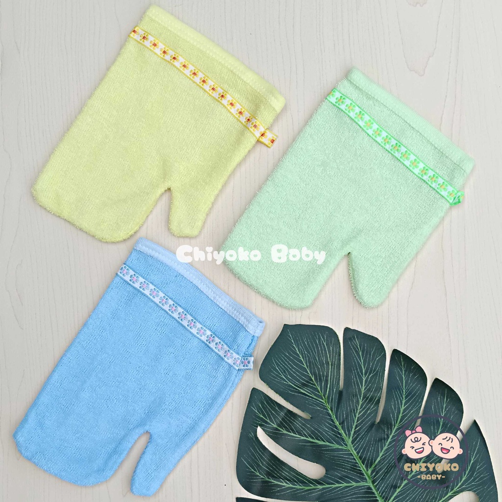 3 Pcs Waslap Bayi Lap Mandi Bentuk Jari Chiyoko Baby