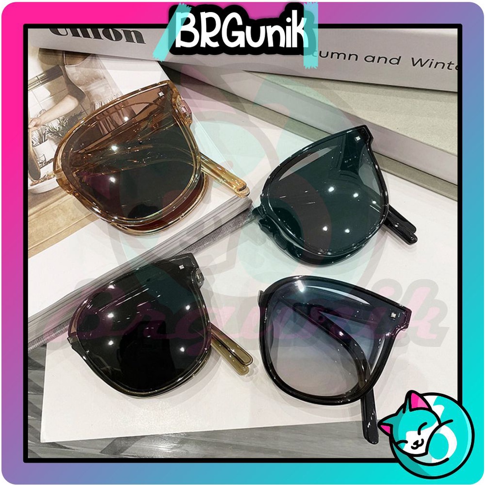 BRGUNIK Kacamata Hitam Terbaru Bisa Di Lipat Sunglasses Anti-UV Wanita Pria Import Kacamata Fashion G028