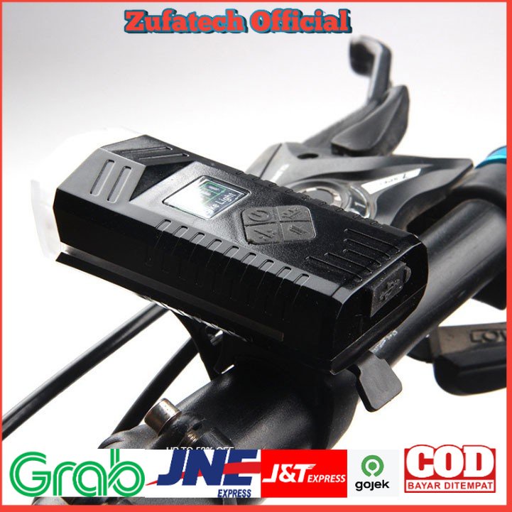 Powerbeam Lampu Klakson Sepeda Bike Light USB Rechargeable Waterproof - BK1719 - Black