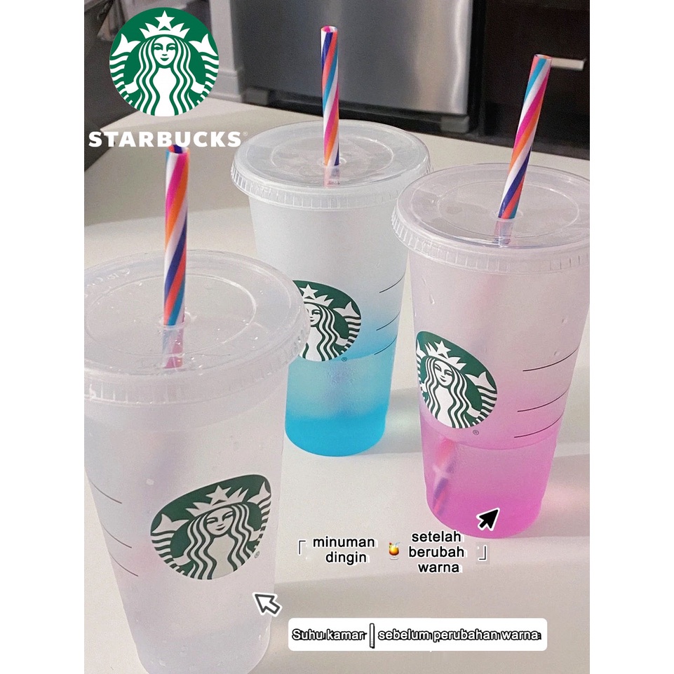 Starbucks Color Changing Cups 5 Colour Reusable Tumbler Cup Original Box Starbuck