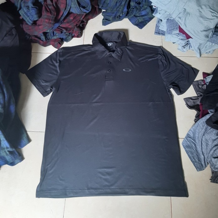 Branded Ready Polo Oakley Original Black Hitam Kaos Kerah Pria Murah Asli Ori