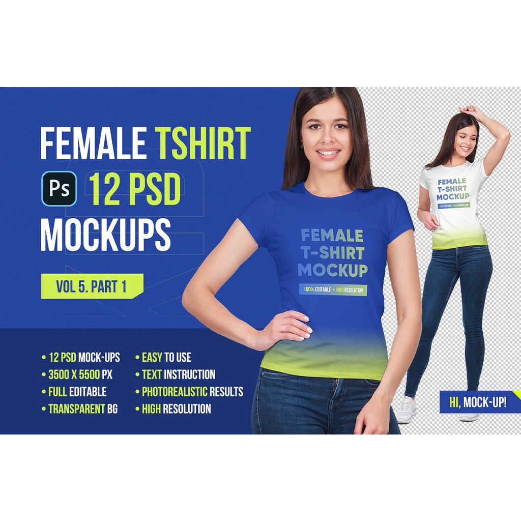 Female T-Shirt Mockups Vol 5 Part 1