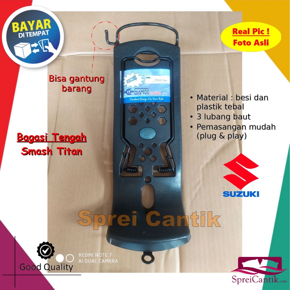 Bagasi Jepit Tengah Smash Titan - Penjepit dan Gantung Barang Variasi Aksesoris Motor SUZUKI Bahan B