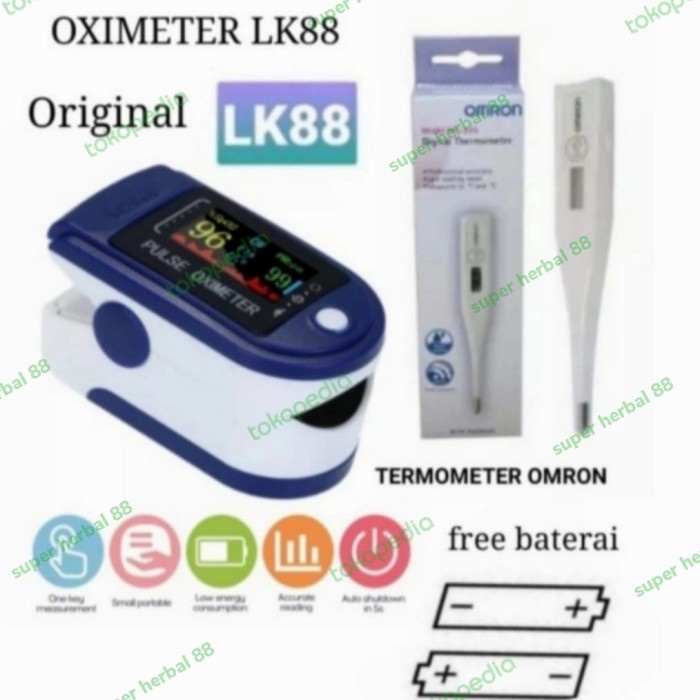 PAKET OXIMETER PULSE DAN THERMOMETER OMRON MC 245 ORIGINAL