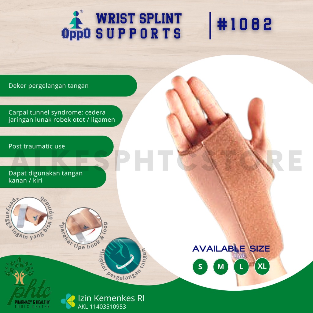 OPPO 1082 Wrist Splint  Support l Pelindung Tangan Oppo Dengan Plat Besi