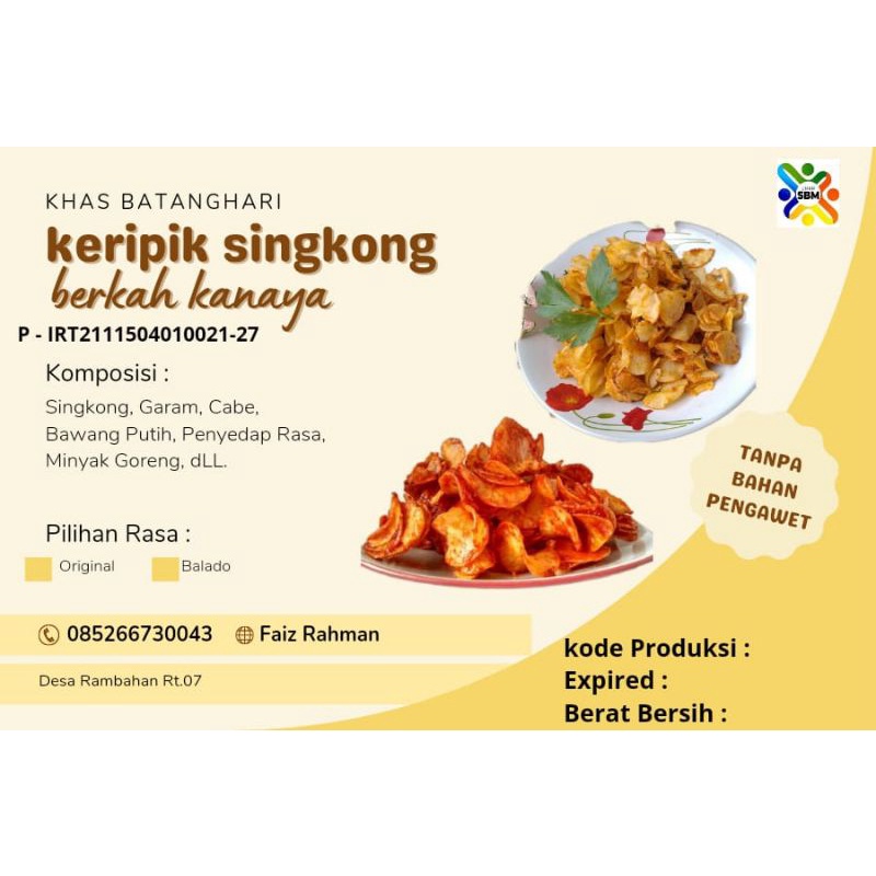 

Keripik Singkong Berkah Kanaya