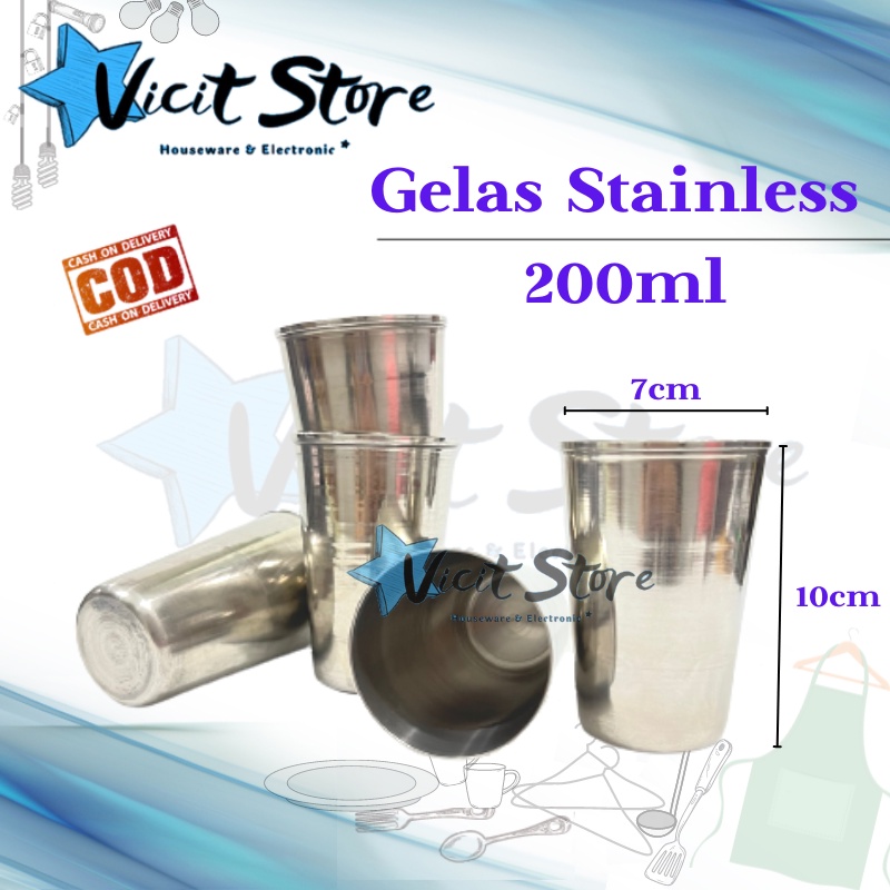 Gelas Stainless Steel Anti Karat 200ml