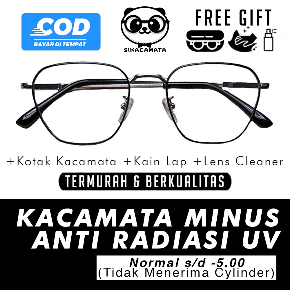 Kacamata 9088 [Tangkai Lentur Fleksibel] MINUS ANTI RADIASI UV Hp, Laptop, Gadget -0.50 s/d -5.00 Blue Light Blocking Oppa Korea Fashion Kotak pria &amp; wanita Anti Patah