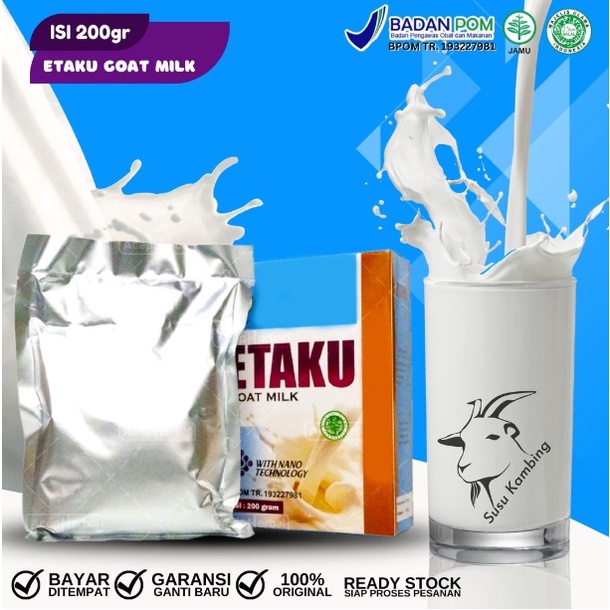 

SUSU KAMBING ETAWA KEMASAN BARU ISI 200 GRAM ASLI SUDAH BPOM