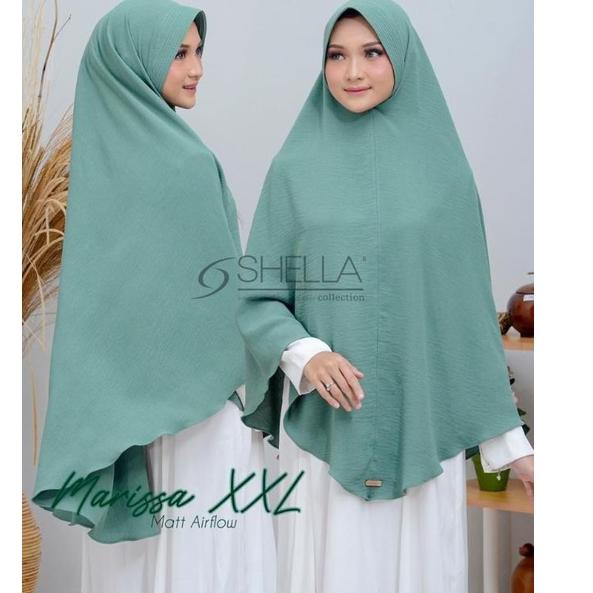 UNH.22De22υ– ORI RUBY JILBAB KHIMAR CRINKLE RUBY 3D POM POM 2TONE JUMBO XL XXL PREMIUM ORIGINAL URAG